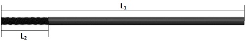 Ancla De Acero Tipo I, Para La Construcción. Rosca 1 1/8-7 Hpp. L1: 20.32 Cm, L2: 6.35 Cm.